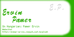 ervin pamer business card